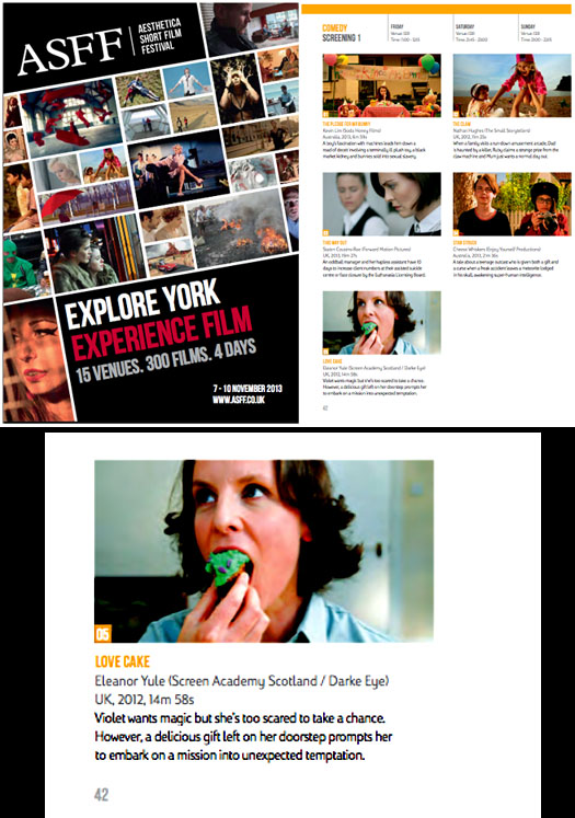 Love Cake in Aesthetica Short Film Fest 2013 Programme